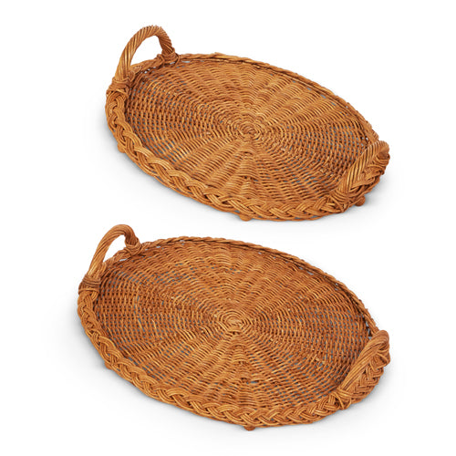 Antique Style Woven Basket Tray