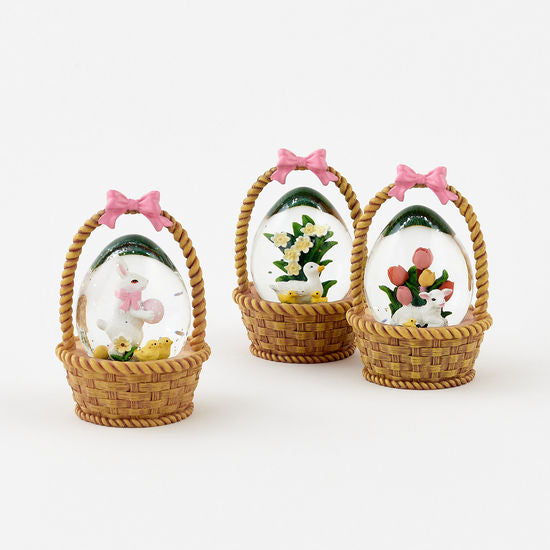 Easter Basket with Figurine Snowglobe