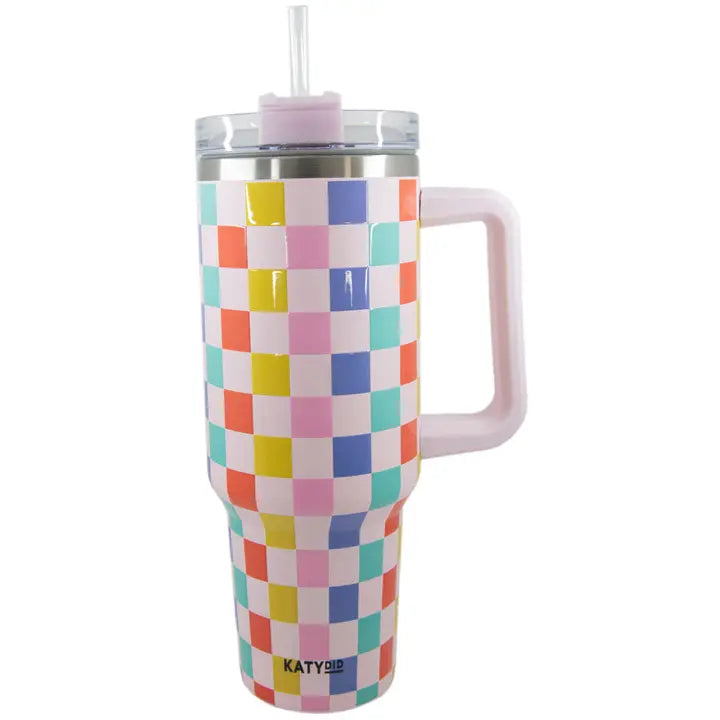 Multicolor Checker Hot/Cold Insulated Tumbler