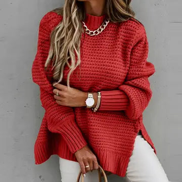 Chunky Knit Side Split Sweater