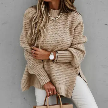 Chunky Knit Side Split Sweater