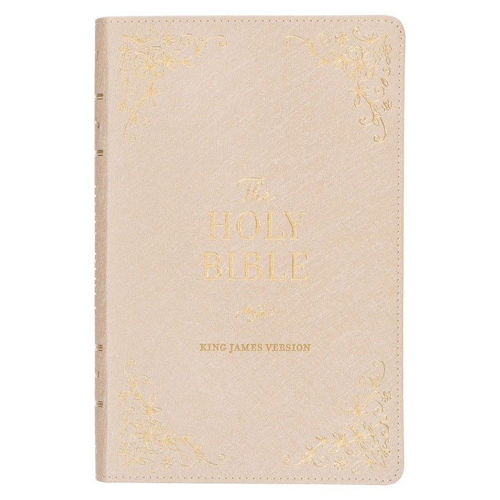 KJV Bible Deluxe Faux Leather Pearl Taupe