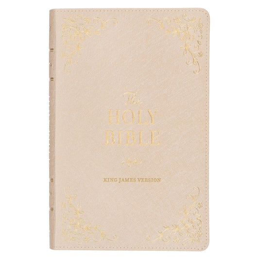 KJV Bible Deluxe Faux Leather Pearl Taupe