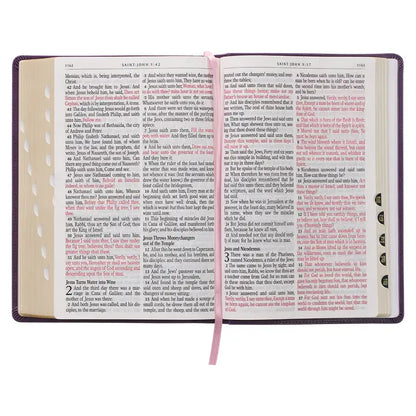 KJV Bible Giant Print Faux Leather Purple Floral