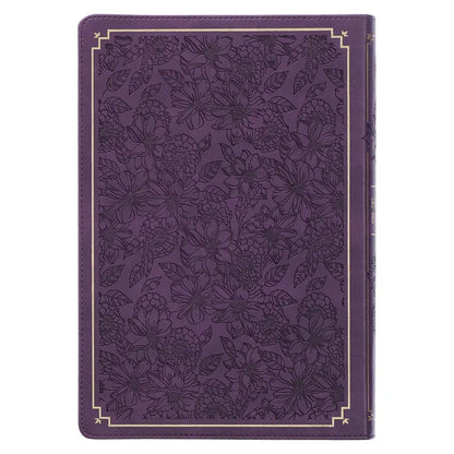 KJV Bible Giant Print Faux Leather Purple Floral