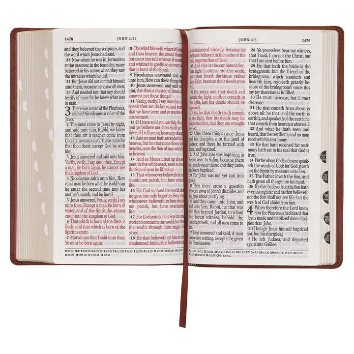 KJV Bible Giant Print Standard-Size Faux Leather, Saddle Tan