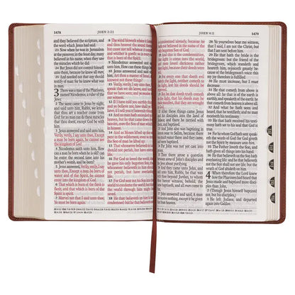 KJV Bible Giant Print Standard-Size Faux Leather, Saddle Tan