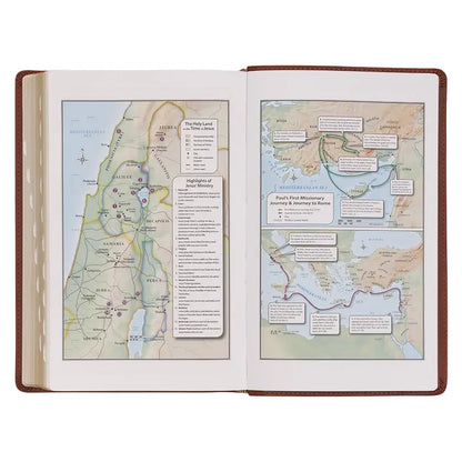 KJV Bible Giant Print Standard-Size Faux Leather, Saddle Tan