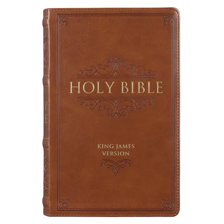 KJV Bible Giant Print Standard-Size Faux Leather, Saddle Tan