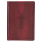 KJV Thinline Faux Leather Cross Bible, Burgundy