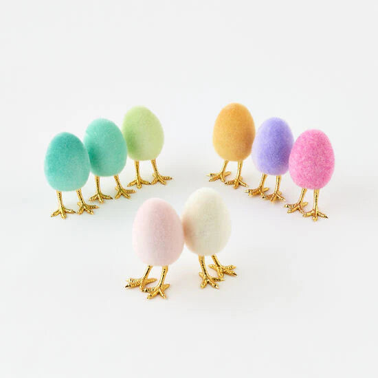 Flocked Egg with Gold Feet