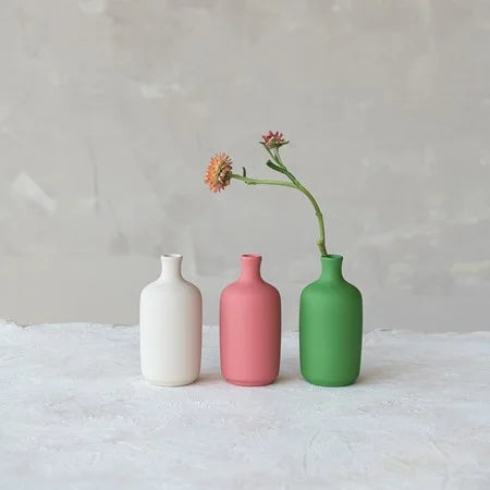 Stoneware Bottle Vase - Latex Glaze Finish
