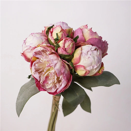 12" Purple Pink Peony Bundle - 7 Stems