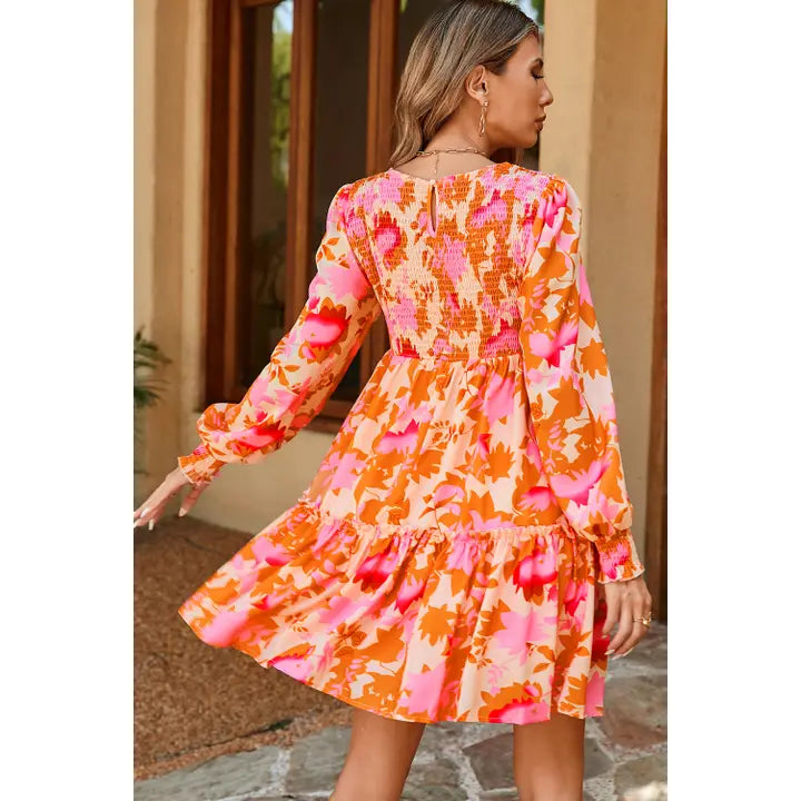 Smocked Latern Mini Dress