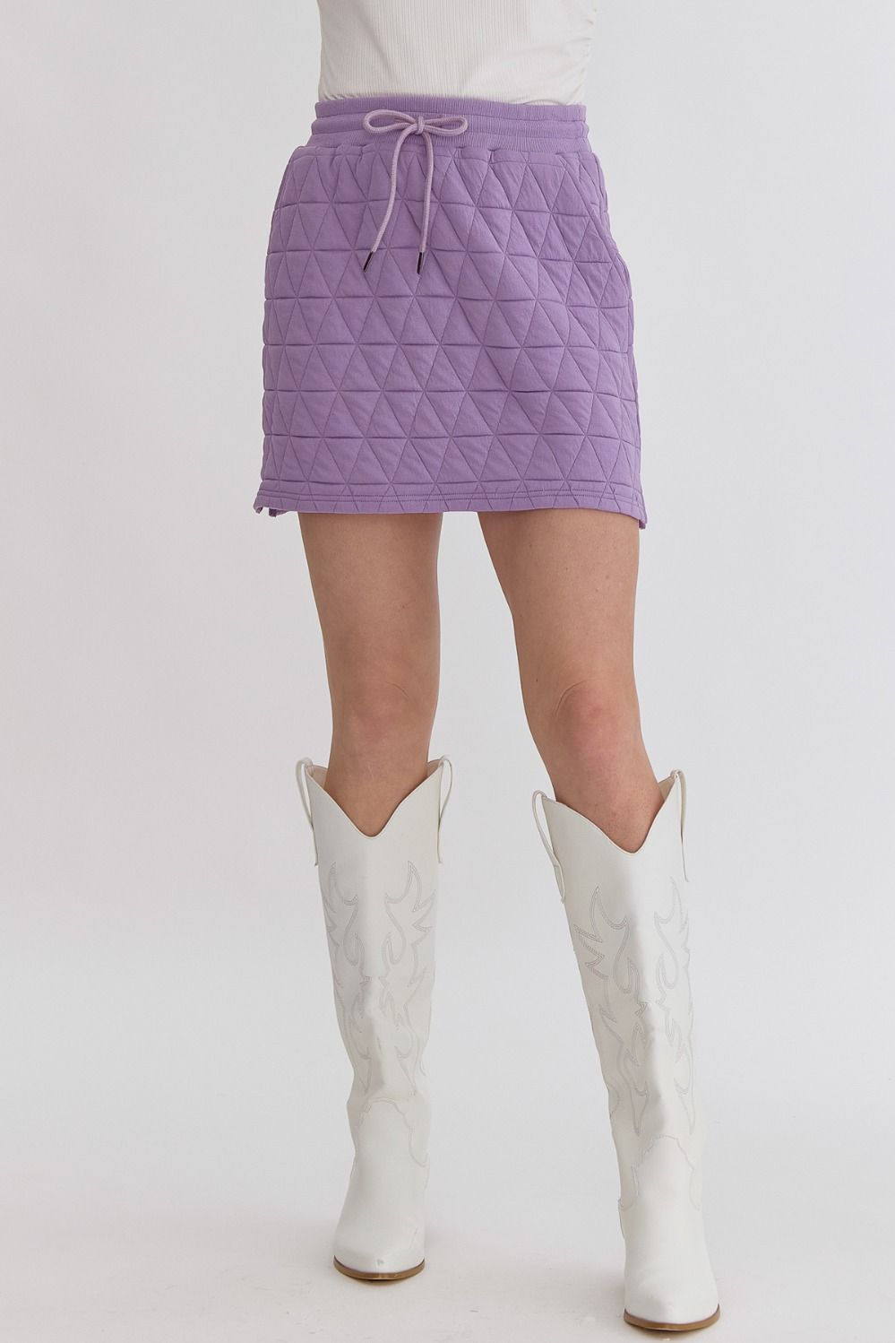 Lovely Lavender Quilted Mini Skirt